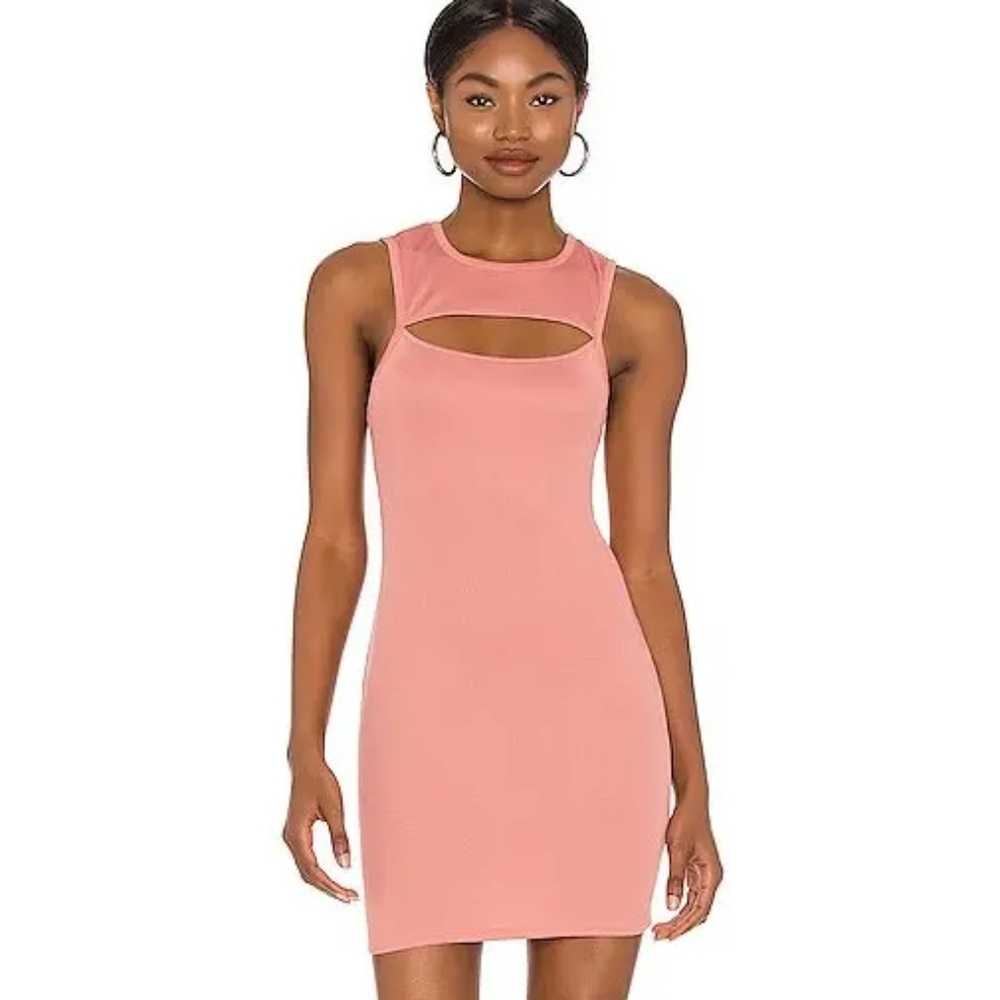 Michael Costello Pink Cutout Mini Dress
